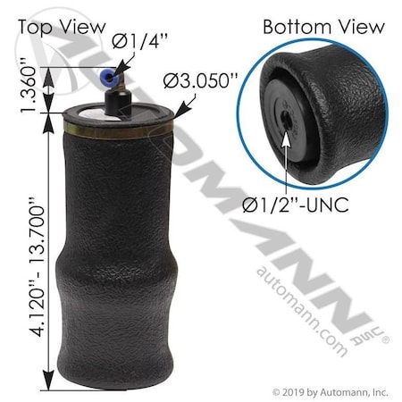 Automann Air Spring Seat, ABSZ70-7208 ABSZ70-7208